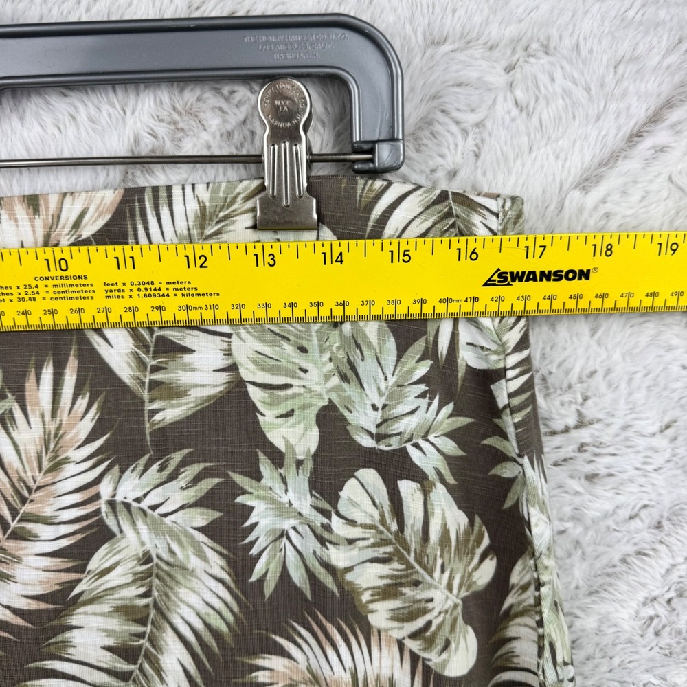 J. Jill Maxi Skirt Medium TALL Womens Brown Tropical Leaf Print Pull On Stretch - Picture 9 of 10